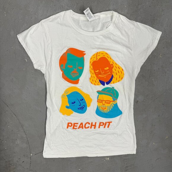 Peach Pit TShirt Gildan Softstyle Band Merch Graphic White XS - Picture 2 of 5